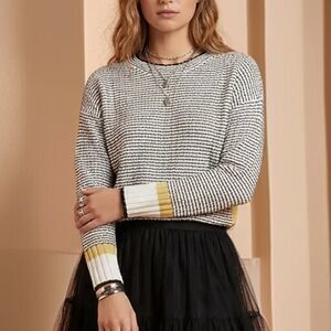 Gabby Isabella Striped Asymetrical Sweater